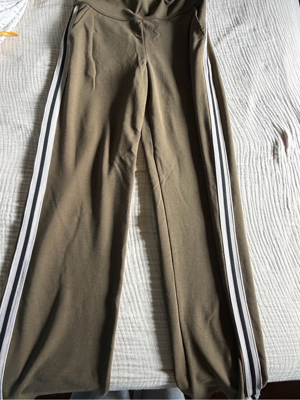 Olive Side-Stripe Track Pants for Women